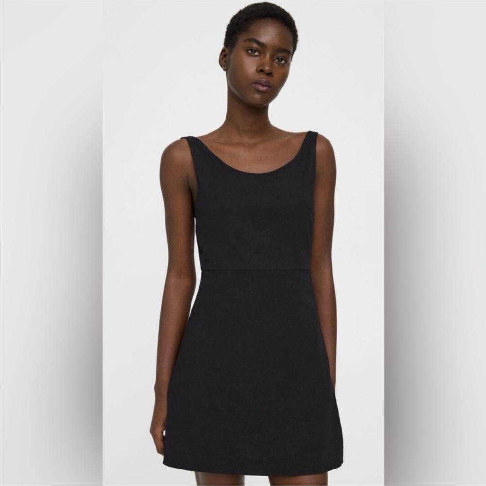 Theory Ballerina Neckline Mini Dress in Good Linen